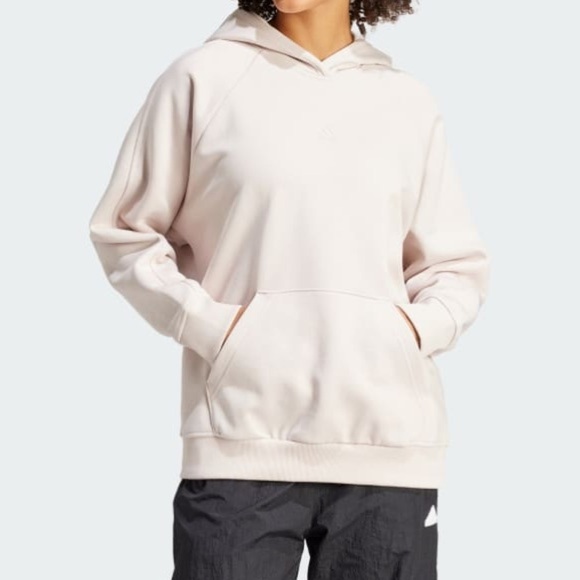 adidas Tops - Adidas Cream All Szn Boyfriend Fleece Sweatshirt Hoodie Cotton Blend New Sz S